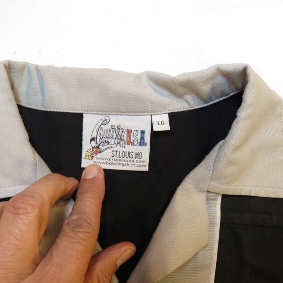 CRUISIN USA AIRMAN'S CLUB BOWLING Pin Up Girl SHIRT Sz L AIR FORCE BASE DIVE BAR - Picture 4 of 4